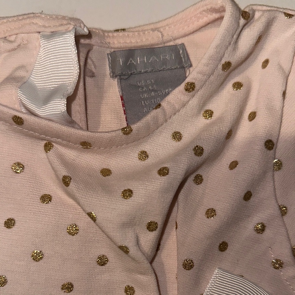 Tahari Blush Top with Gold Dots